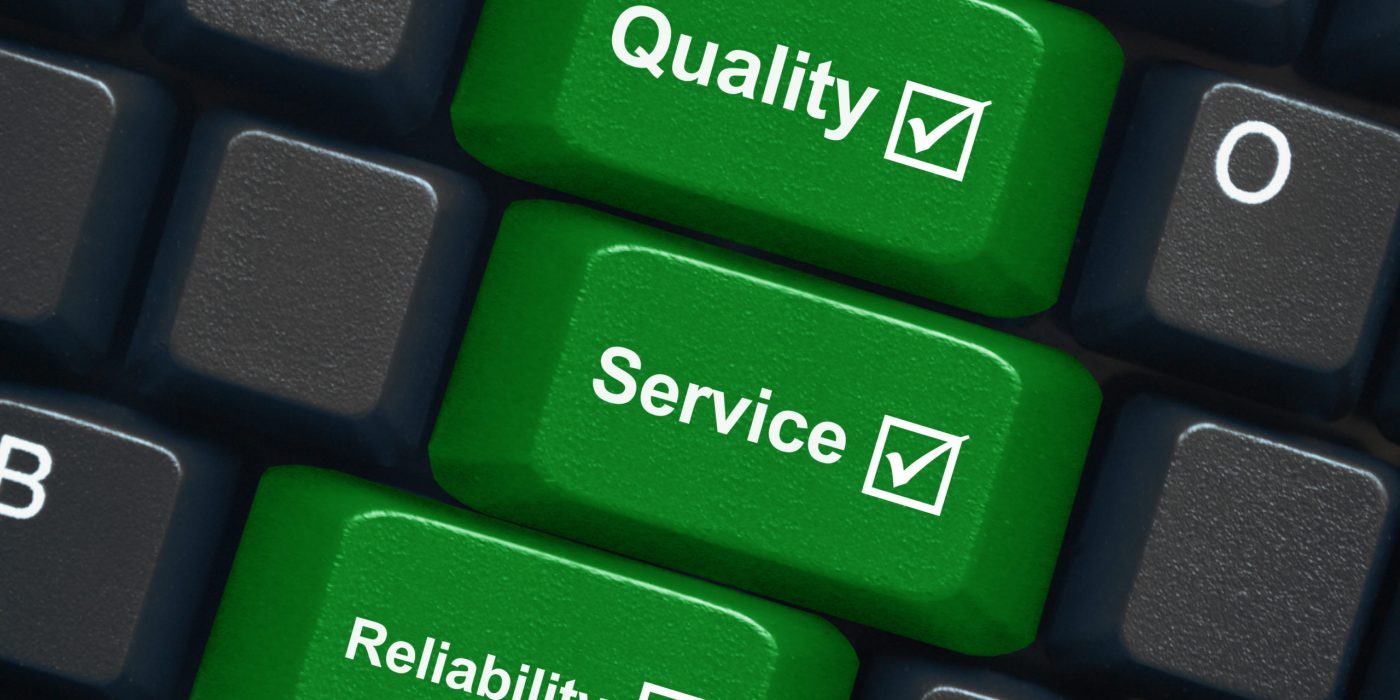 « Quality, Service & Reliability » keys on keyboard "Quality, Service & Reliability" keys on keyboard